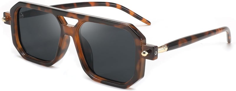 FEISEDY Vintage Square 70s Flat Aviator Sunglasses Women Men Classic Retro Stylish Frame UV400 Sunglasses B2622 - Image 1